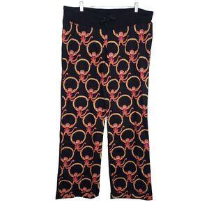 Nilla Shields Monkey Loungewear Pants Knit Casual Cotton Womens Size XL
